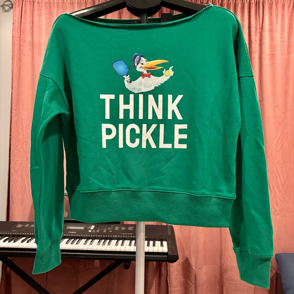THINK ROYLN x Vlasic Green Off-the-Shoulder Sweater